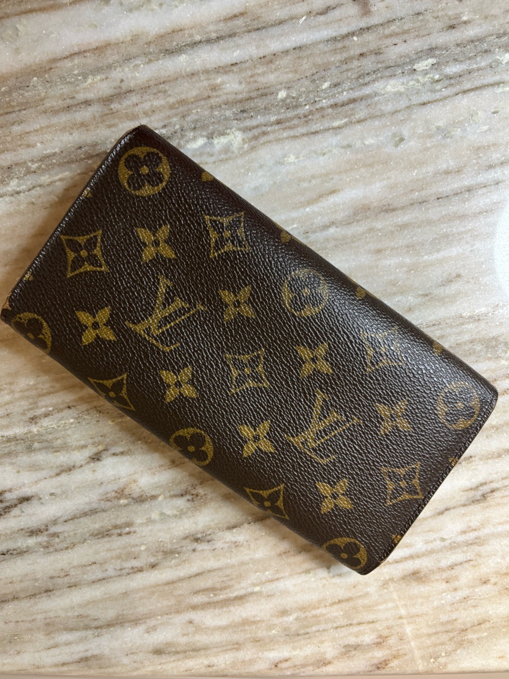 Louis Vuitton Monogram Long Wallet Brown Canvas Snap Closure Vintage LV Wallet - Picture 2 of 11